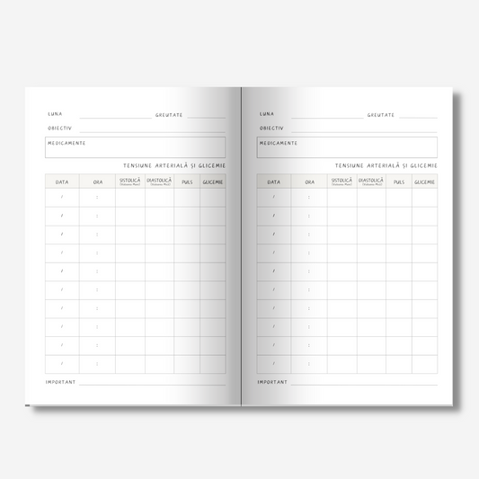 Jurnal Monitorizare Glicemie și Tensiune Arterială